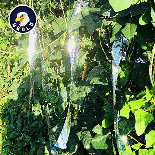 Silver Bird Scaring Reflective Tape, Holographic Ribbon, Ideal for Garden, Patio, Field and Fence - 1'' x 500 Ft (Silver) - color: Silver