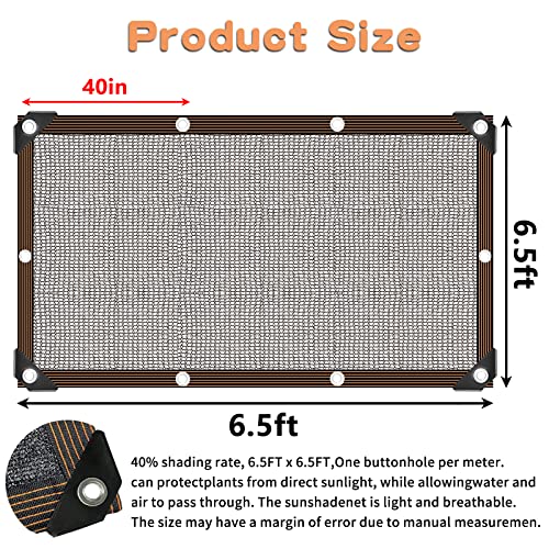 Shade Cloth for Plants Greenhouse, 40-50% Sunblock Shade Sails -for Outdoor Garden Pergola Patio Lawn Plant Sun Shade Cloths for Kennel Chicken Coop Easier to Hang Shade Net Cover - size: 6.5'x6.5'
