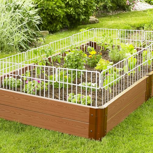 Animal Barrier Fence, 30 Pcs Upgrade 1.26 in Gap Decorative Fences No Dig Fence for Rabbits and Dog Ground Defense, Rustproof Metal Wire Garden Edging Border for Outdoor, Yard, White - color: White, size: 30 Panel, 32.3Ft