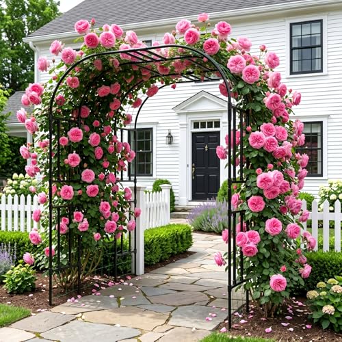 87in H Tall Garden Arch Trellis for Climbing Plants Outdoor - size: 59" L x 47" W x 87" H