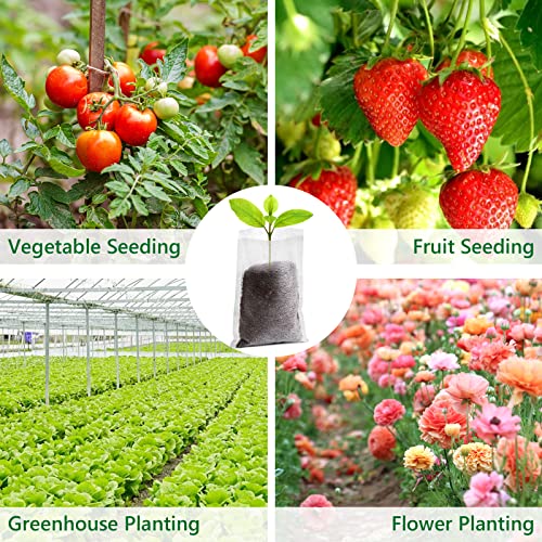 GREANER 200PCS Plant Nursery Bags, 3.5"x4.7" Biodegradable Non-Woven Fabric Plant Seeding Grow Bags, Vegetables Fabric Plant Seedling Pots, Transplant Pots Grow Pouch, Home Garden Supply - size: 3.5"x4.7"/200pcs