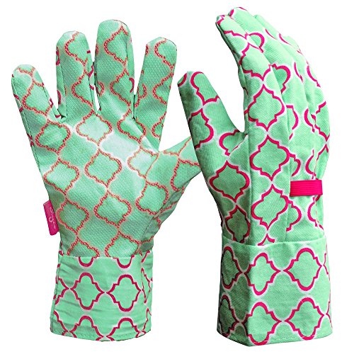 DIGZ Garden Gloves, Medium, 1 Pair, Geometric Pattern with Mini Dots
