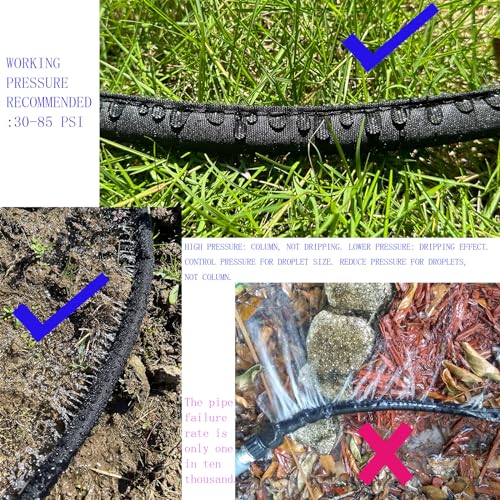 Secbulk 2026 Flat Soaker Hose 50 ft for Garden, 50' Linkable Drip Hose Diy Garden Irrigation System Saving 80% Water, Dual-layer Leak-free Design Water Hose with Holes - size: 50ft