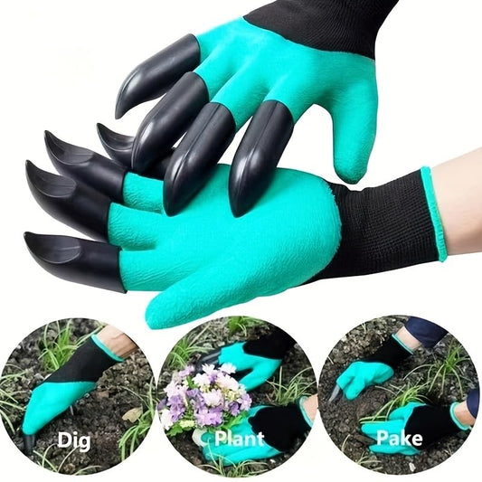 1 Pair of Waterproof Gardening Gloves with Claws, Designed for Digging And Planting - Thorn-Resistant Latex, Suitable for Hand Washing Flowers And Vegetables Outdoors