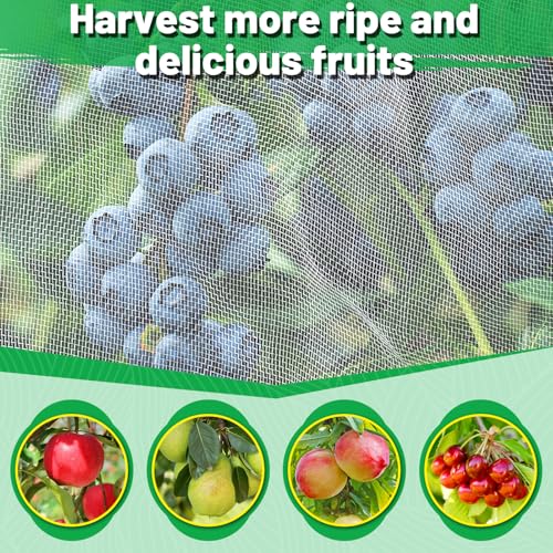 Easy Installation Fruit Tree Netting with Zipper & Drawstring - 8.2x6.6ft Ultra Fine Mesh Garden Protection Screen to Protect Pear Peach Apple from Bird Insect Bug Cicada Deer Squirrel - size: 8.2'H * 6.6'W