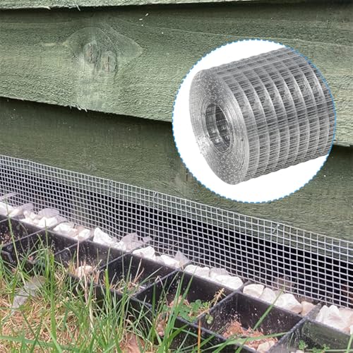 Hardware Cloth Metal Wire Mesh Roll 4in X 20ft Chicken Wire Fence Hot Dipped Galvanized Welded Wire Fencing Fine Mesh for Handicraft Making Animal Barrier and Garden