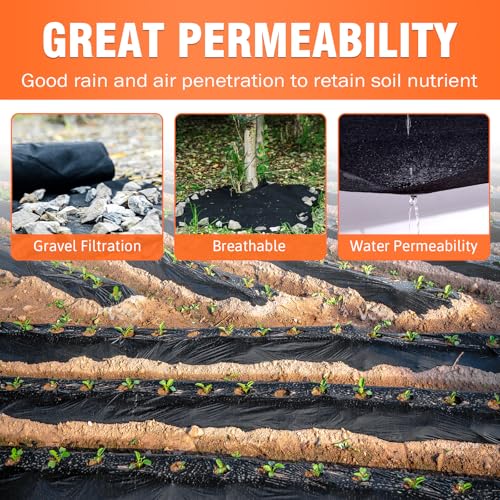 8oz 4FTx50FT Non Woven Geotextile Fabric for Drains Landscaping - size: 4' × 50'
