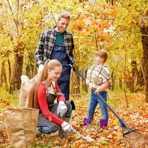 Adjustable Metal Leaf Rake Long Handle, 48 inch Garden Rakes for Lawns Heavy Duty Leaves with Expandable Head 8-17", Yard Women Kids Rake for Gardening RV Camping - style: 4 FT
