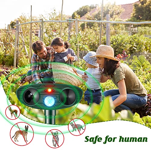 4 Pcs Ultrasonic Animal Repellent Solar Powered, Black, Green - color: Black,Green