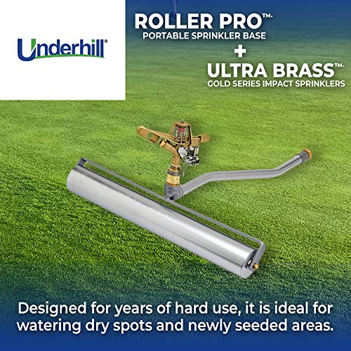 Underhill RollerPro 22-Inch Portable Sprinkler System Base with 3/4-Inch Part Circle Brass Impact Sprinkler, 1-Inch FHT x 1-Inch FPT, A-RP221-SI075P - size: 3/4", style: Part Circle