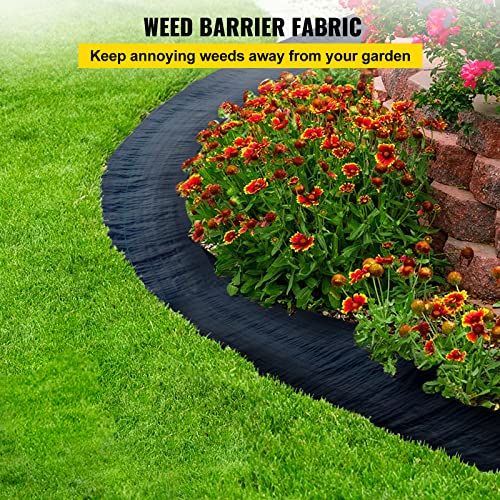 Happybuy 6FTx300FT Premium Weed Barrier Landscape Fabric Heavy Duty 3OZ, Woven Weed Control Fabric, Good Permeability for Weed Block Gardening Mat, Driveway Fabric, Landscaping Fabric, Ground Cover - size: 6FTx300FT-3OZ
