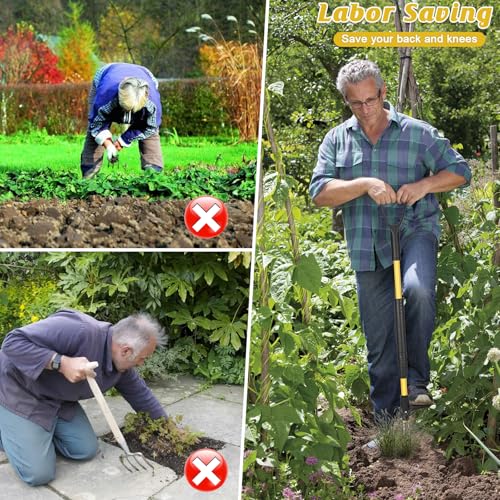 39" Stand Up Weed Puller, Heavy Duty Detachable 3-Claw Weeder Tool - size: 39 Inch 3-Claw
