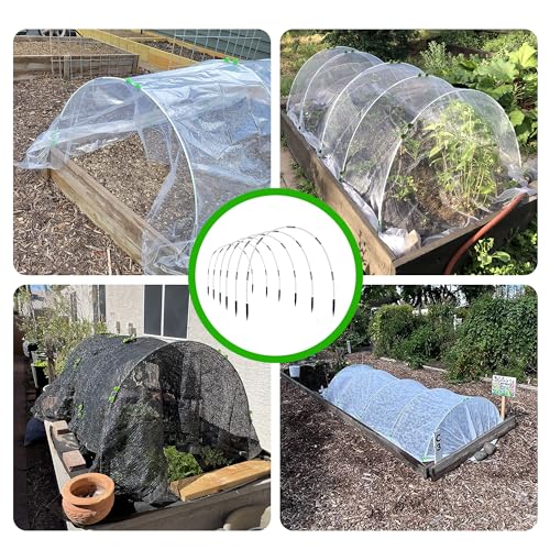 8FT Garden Hoops Grow Tunnel Kit - Rust-Free Fiberglass Frame for Raised Beds, 36pcs - DIY Plant Support for Garden Netting, Vegetable Garden Hoops Kit, Row Covers, and Greenhouse Protection - size: 36Pcs