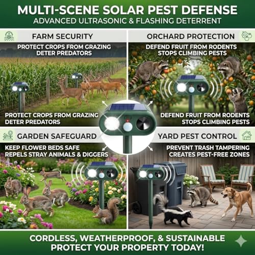 Solar Ultrasonic Animal Repellent Sonic Fortress Pro Deer Repellent Devices
