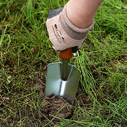 Japanese Garden Trowel Heavy Duty Japanese Steel with Wood Handle, Garden Transplanter Tool for Digging, Scooping, Transplanting, Made in Japan, Large Silver - color: Brown Trowel Large