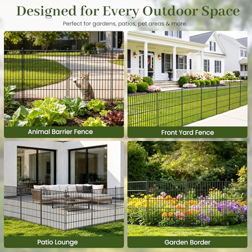 No Dig Garden Fence Outdoor for Yard, 32in (H) x 35.4ft(L) - size: 32 in(H) X 35.4 ft(L)
