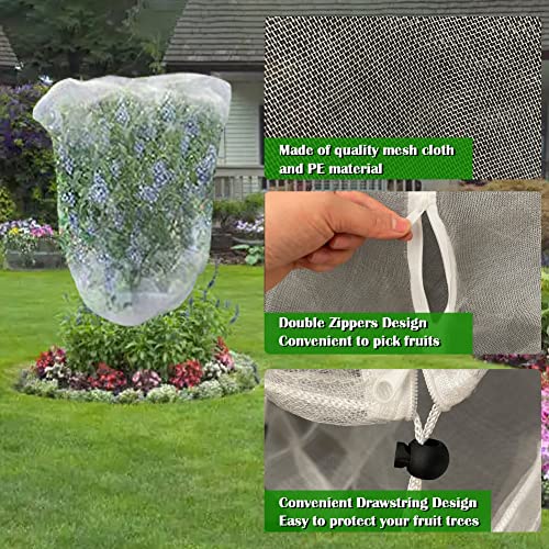 FONUNO Fruit Tree Netting with Zipper Birds Netting for Fruit Trees, White - color: White, size: 71 x 75 inch - 1 Pack