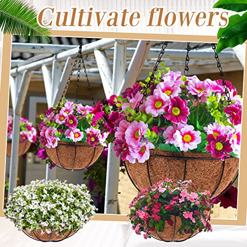 Dandat 12 Pack Metal Hanging Planter Basket, Coconut Coir Liner, 14 Inch - size: 14 Inch