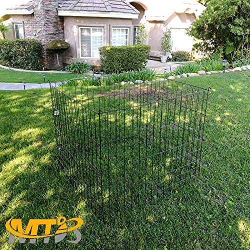 Garden Wire Compost Bin 30x30x24 inches, Black, Garden Bed Fencing