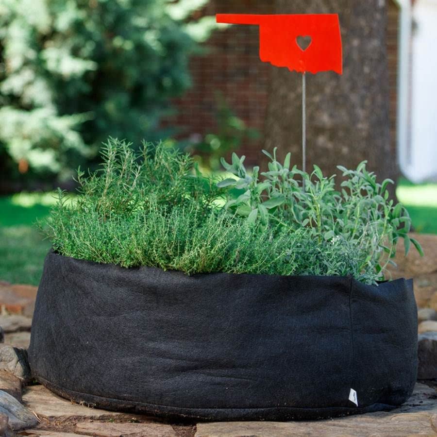 Park Seed Smart Pot Round Raised Bed Junior Fabric Planter, 50 Gallon Capacity, Black - size: 50 Gallon, style: Round Raised Bed