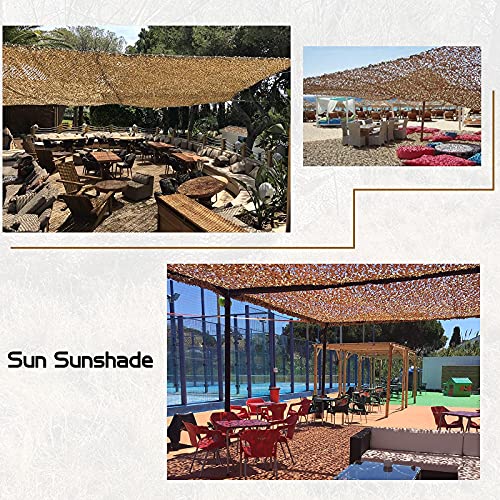 Sposuit Camo Netting - Camouflage Net 10x20 20x20 10x10 5x10 5x20, Military Camo Netting for Hunting Bulk Roll, Camo Tarp Sunshade Net for Party Decorations, Sunshade, Camping Ghillie Netting - color: Desert, size: 10ft x 10ft(3M x 3M)