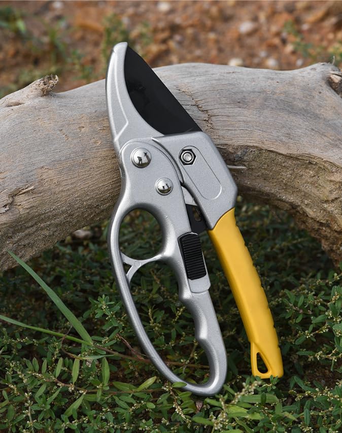 Ratchet Pruning Shears, Labor-Saving Garden Pruners, 1" Cutting Capacity Ergonomic Clippers for Arthritis Weak Hands, Heavy Duty Rust-Resistant Gardening Tools