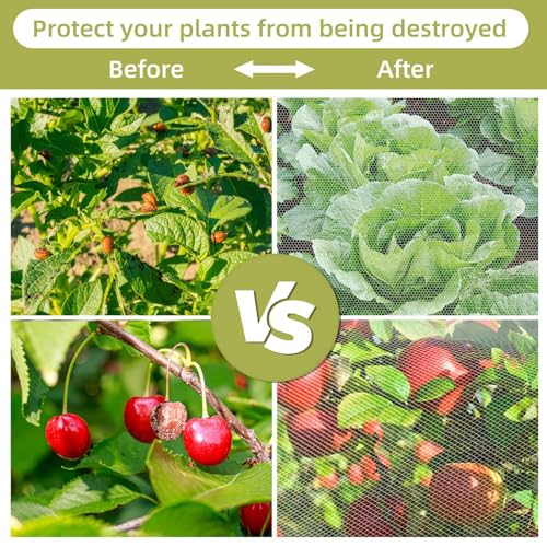 Bird Netting for Garden Protection, CANAGROW 4 Pack Garden Plant Mesh Covers Bags with Drawstring, Insect Bird Barrier Bug Netting for Fruit Blueberry Bushes Vegetable Flower (3.3x4.9FT) - size: 3.3'x4.9'- 4 Pack