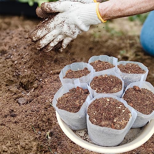 Belit Nursery Growing Bags, 100 Pcs Fabric Seedling Pots Non-Woven Pouch for Gardening Seed Plant Bag, Potato, Flower, Tomato Plant Starts (5.6" x 7.4 ") - size: 100 Pcs 5.6"x7.4"