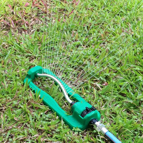 STYDDI Turbo Oscillating Sprinkler, Adjustable Rectangular Lawn Sprinklers for Yard with Stable Base, 19 Precision Nozzles Garden Sprinkler for Small to Medium Areas, Covers up to 3,800 sq. ft.