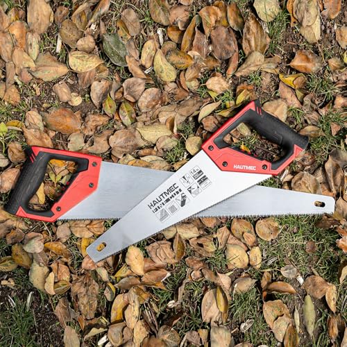 HAUTMEC 20" Hand Saw for Wood Cutting, Large Tree Saws for Logs, 8 TPI Aggressive Rough Crosscut & Rip Handsaw with Thick Blade for Trimming Woodworking Lumber - style: Plus 20"