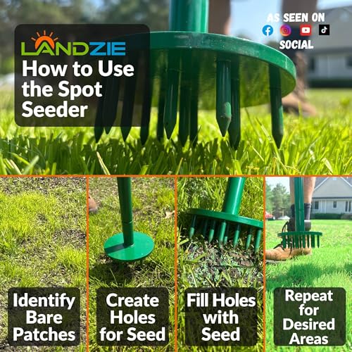 Landzie - Spot Seeder Lawn Tool, Slit Seeder & Aerator
