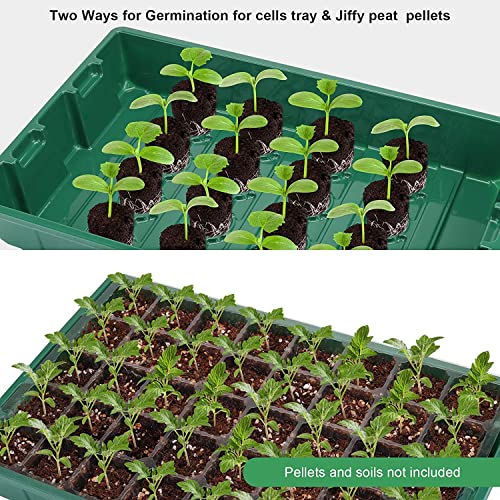 MIXC 5 Pack Seed Starter Tray, 200Cell Mini Propagator Greenhouse Grow Kit - color: Green, size: 40-Cell 5-Pack