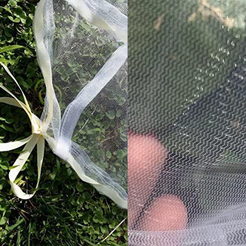 Agfabric Bird Netting 39" Hx39 W Garden Netting Insect Pest Barrier,Plant Cover Fruit Tree Netting Mesh Protection Bag with Drawstring,White,3 Pack - color: 3pack, size: 39"x39"