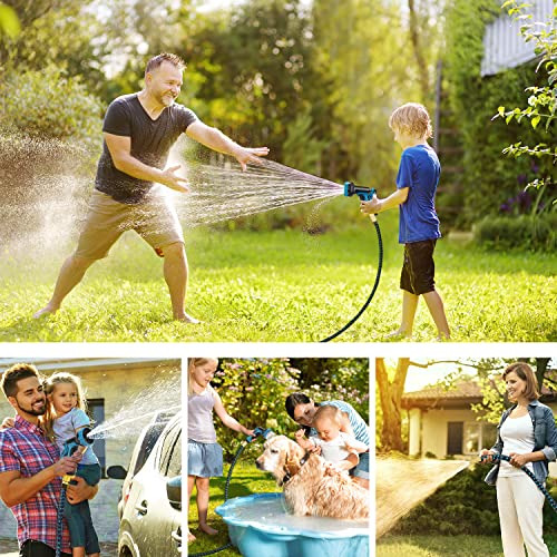 Expandable Garden Hose - 100 ft Expanding Water Hoses, No Kink Lightweight Flexible Hose with 3/4" Solid Fittings and 4-Layer Latex Core - 100ft Retractable Stretch Car Washing Pipe