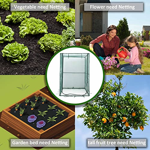 Portable 4'x4' Large 6FT Tall Plant Netting Cover Crop Cages Pest Guard Cover for Vegetables and Fruits Plant Durable Gardening Net with 4 Stakes - style: 49*49*72.8inches Square Net