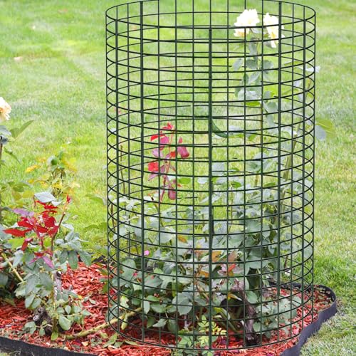 6 Pack 18'' x 12'' Large Wire Plant Protector from Animals, 18 Pcs Metal Plant Cage Chicken Wire Cloche with Ground Stakes and Nylon Tie to Keep Animals Out, Garden Protection Bunny Barricade