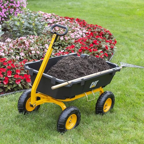 CAT 7 cu ft Dual Side Dump Cart with 1200lbs Load Capacity