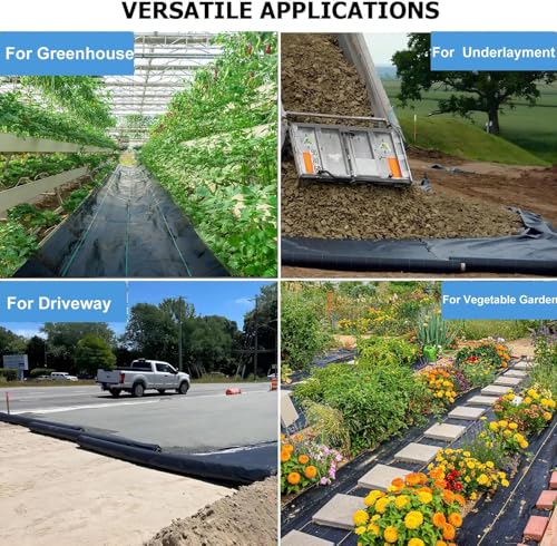 Driveway Fabric,15FTx100FT Weed Barrier Landscape Fabric Heavy Duty - size: 15X100FT