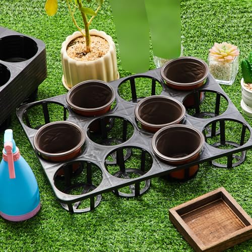 Vercraft 10 Pcs 12 Cell Nursery Planter Trays, for 4 Inch Round Pots