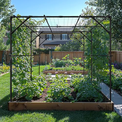 DoCred 79" H x 79" L Garden Arch Trellis, Metal Trellis for Climbing Plants - size: 79" L x 79" W x 79" H