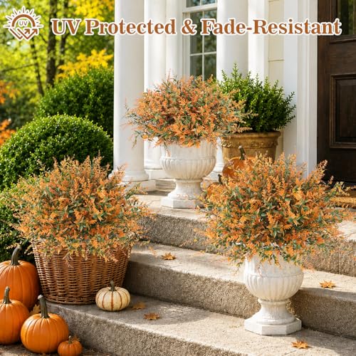 12 Bundles Artificial Fall Lavender Flowers, UV Resistant Outdoor Plants - color: Fall Lavender, size: 12 PCS