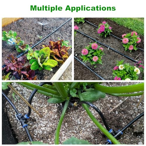 1/4 Inch Blank Drip Irrigation Tubing, 60FT Distribution Hose for Garden, Greenhouse & Raised Beds, Flexible UV-Resistant Watering Line for Drip Irrigation Systems - style: 60Ft 1/4 Inch Tubing