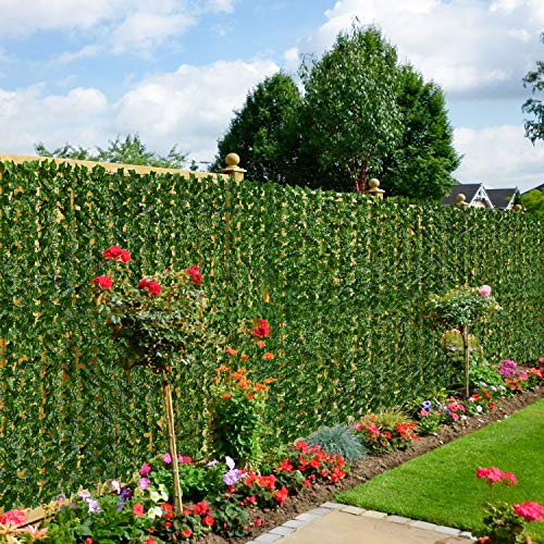 DearHouse Artificial Ivy Privacy Fence, 137.9x39.4inch Artificial Hedges Fence and Faux Ivy Leaf Decoration for Outdoor Decor, Home, Garden Decor - size: 137.8x39.4inch