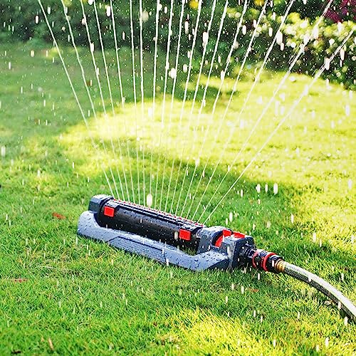Eden 94094 Turbo Oscillating Sprinkler, Covers Up to 4,000 sq. ft., 18 Precision Nozzles, Adjustable Range and Width, Flow Control, Weighted Base, Quick Connect Starter Set - size: Covers up to 4,000 sq. ft., style: Width Adjustment