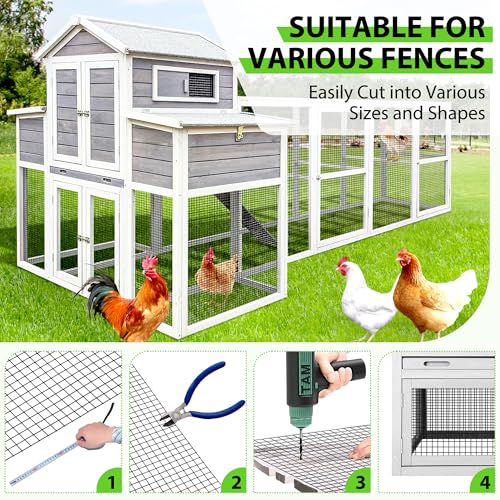 PVC Coated Welded Wire Fence,1 inch 36 in x 50 ft,Chicken Wire,Black Metal Fence Mesh Wire Roll,Garden Fencing Welded Wire Mesh for Pet Enclosures,Vegetable,Poultry and Agricultural Use - color: Black, size: 1"x1" 36inx50ft