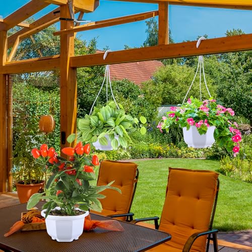 Roshtia 24 Pcs Hanging Planter Pot with Hook, Ceramic White, 6 Inch - color: Ceramic White, size: 6 Inch