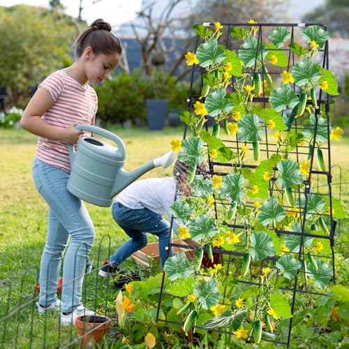 2Packs 17 x 42 Inch Garden Trellis for Raised Beds Foldable Climbing Plant Support Cucumber Trellis Outdoor A-Frame Metal Vegetable Bean Trellis with Garden Supplies for Grape Tomato Peas Flower - size: 2packs 17 x 42 Inch