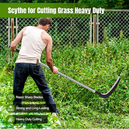 Scythe Tool for Grass Cutting, Weeding Sickle Garden Tools