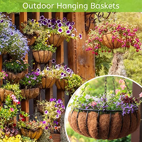 Riare 6 Pack 14 Inch Coco Liners for Planters, Round Hanging Baskets Liners - size: 14inch