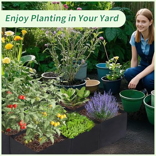 SooGree Grow Bags (1-Pack) - Heavy Duty Fabric Pots for Vegetables, Fruits, Flowers, Plants | Aeration Fabric Prevents Root Circling & Overwatering | Durable, Reusable (Square, 6 Grids) - size: 6 Grids, style: Square